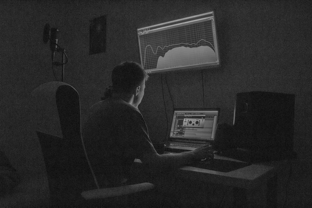 Andrija working in a studio